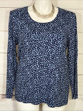 NWT Chico's Blue Touch of Cool Prairie Animal Knit Top Size XL/16/Chico’s 3
